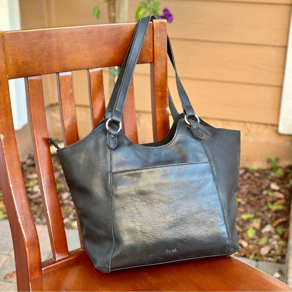 The Sak Sierra Leather Shopper Bag  -Black